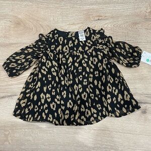 Carter's Black and Tan Leopard Print Dress NWT